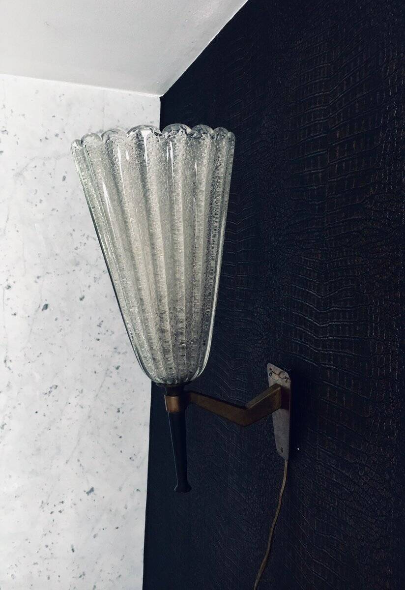 Italian Art Glass Wall Lamp by Barovier & Toso, 1950s