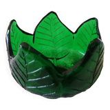 Photophore vert feuilles pour bougie chauffe-plat