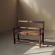 Solid wood cantou bench, Popular Art, 19th century