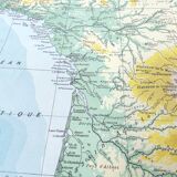 Old map of France from 1950 43x43cm
