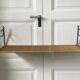 Wall shelf wicker and wrought iron 50s