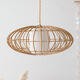 Vintage pendant lamp with oval rattan lampshade
