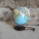 Illuminated globe world map.
