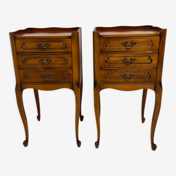 Pair of 3-drawer bedside tables from the 70s