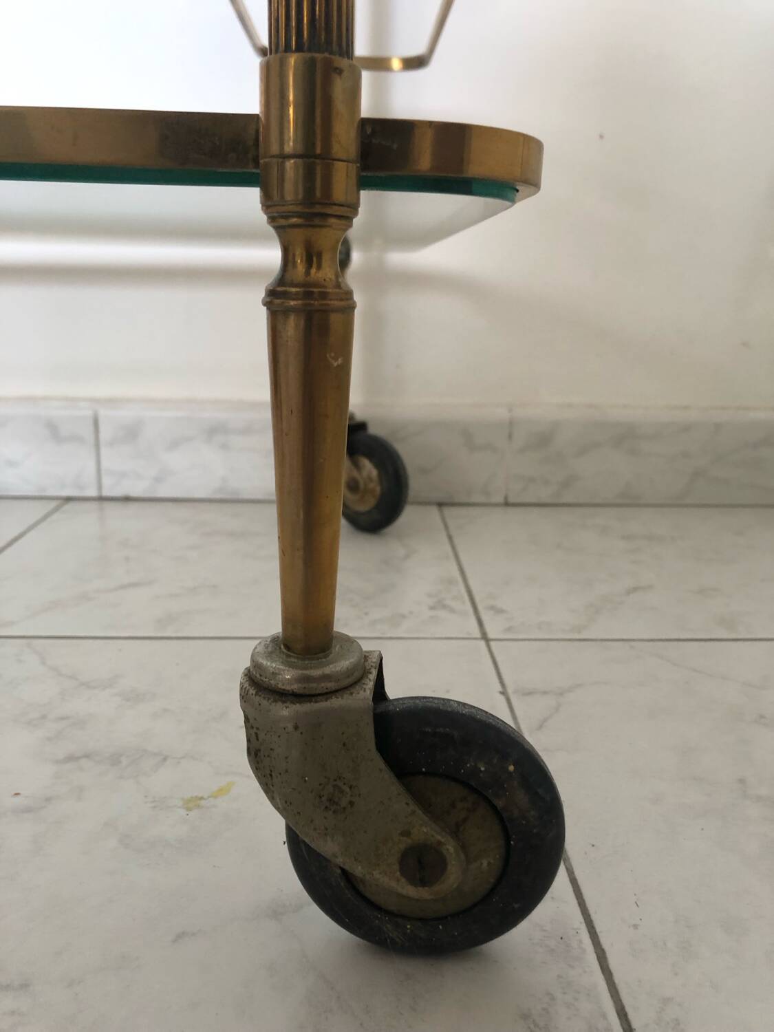 Vintage brass dessert trolley