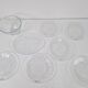Vintage Glass Seafood Serving Bowl, Plate and Dinner Plates by Ann Warff for Kosta Boda, Sweden, 1970s, Set of 8