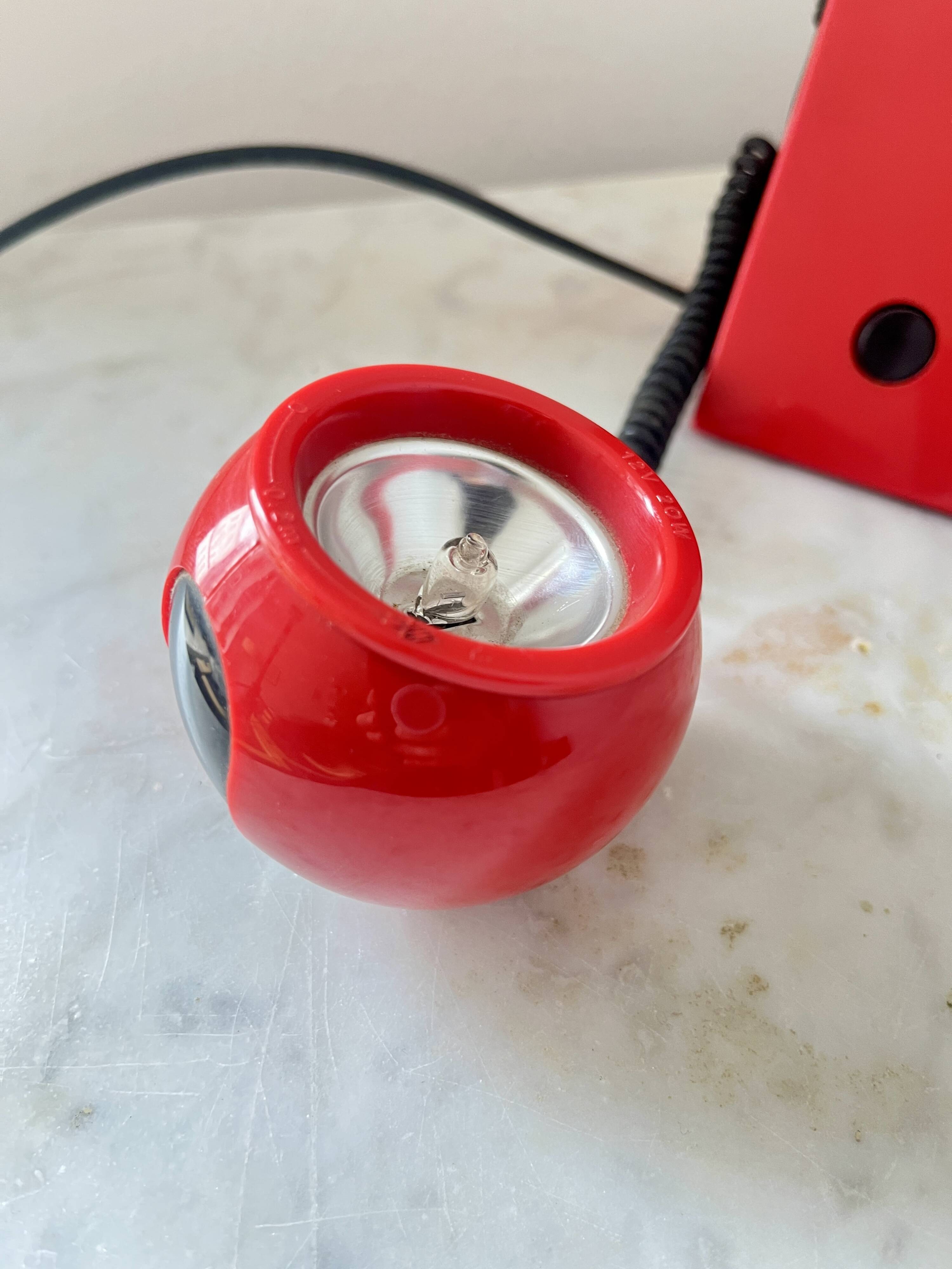 Vintage Space Age Red Magnetic Table Lamp by Brilliant Leuchten AG, Germany