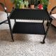 Vintage black rolling serving cart
