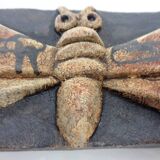 Studio ceramic butterfly wall plaque by Gerhard Liebenthron, Germany, 1982.