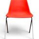 Set of 4 orange chairs designed by Robin Day for Hille.