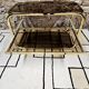 Brass coffee table with sliding top and smoked glass, 1970s vintage