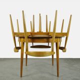 Chaises de salle à manger danoises « cœur » en hêtre et teck, FH4103, bz Hans J. Wegner pour Frity Hansen, années 1950