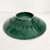 Vintage openwork green ceramic fruit bowl
