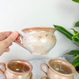 8 cups in vintage enamelled stoneware