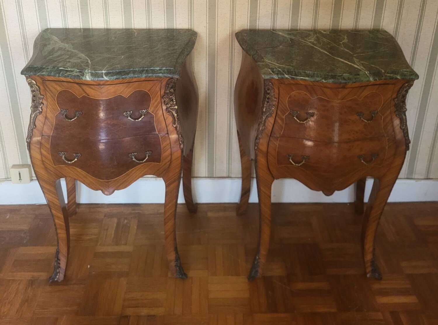 Stop bedside tables in Louis XV style.