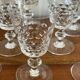 6 crystal wine glasses and 2 water glasses