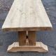 Restored 19th-century monastery dining table in solid oak, 220cm