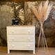 Commode bois brut & blanc craie