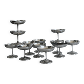 12 stainless steel footed bowls