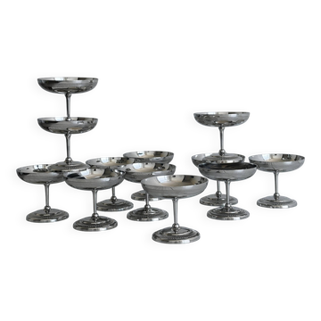 12 stainless steel footed bowls