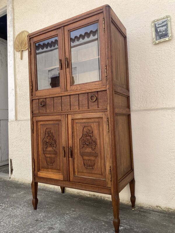 Ancienne Petite vitrine d’antiquaire vitrée début 20ème