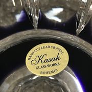 Hand-engraved black and white bohemian crystal fruit cup
