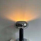 Vintage table lamp, chrome and black lacquered metal, Italy 1960