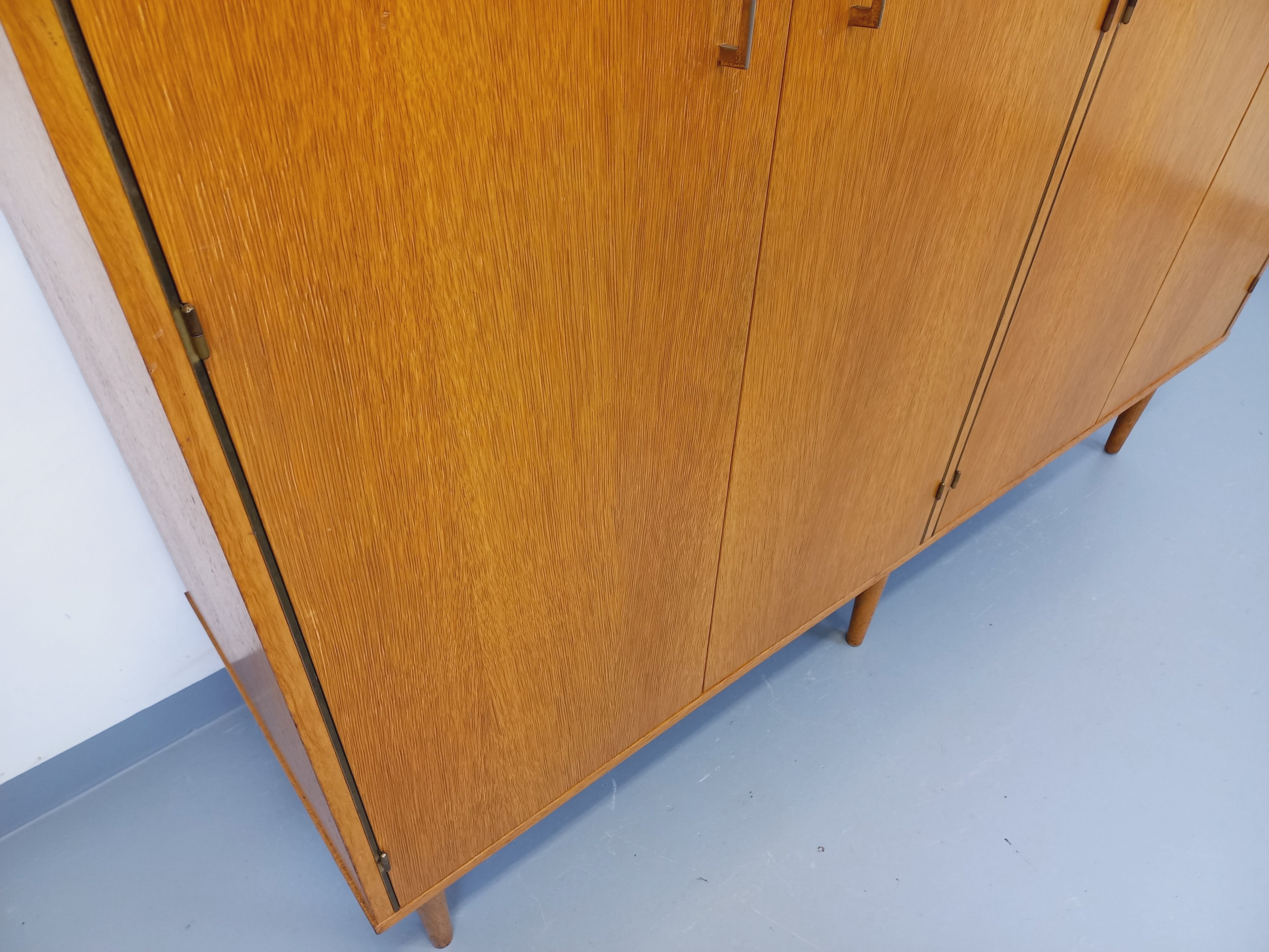 Vintage oak wardrobe from the 1960s.
