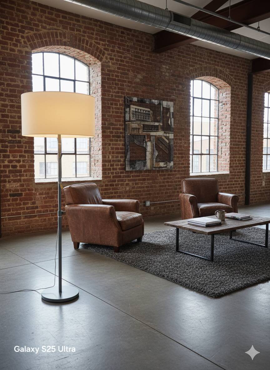 Lampadaire Space Age design 1970  Abat-jour Ø48cm