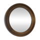 Large Vintage Wall Mirror Turned Oak Wood Round Vanity Mirror Rustic