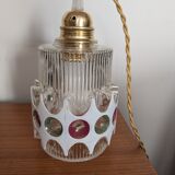 Textured glass pendant in the style of Doria Leuchten (1960)