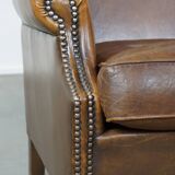 English style sheepskin wing chair