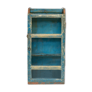 vitrine murale en bois patiné