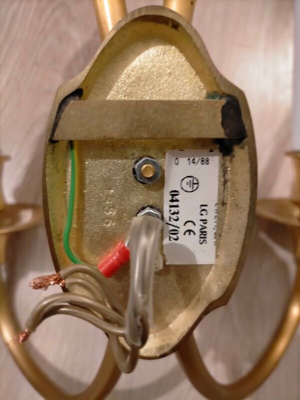 Applique classique Lucien Gau 4132 - 2 lumières - Détails décoratifs Liens - H 32 cm, L 27 cm