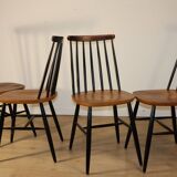 Set of 4 vintage wooden chairs, 1960.