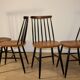 Set of 4 vintage wooden chairs, 1960.