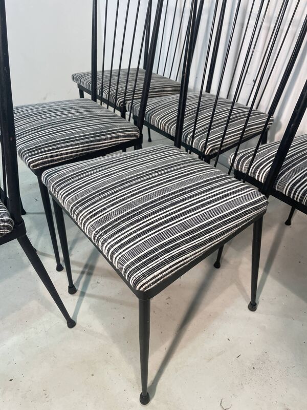 6 chaises originales par Colette Gueden, 1950