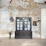 Display cabinet in patinated wood