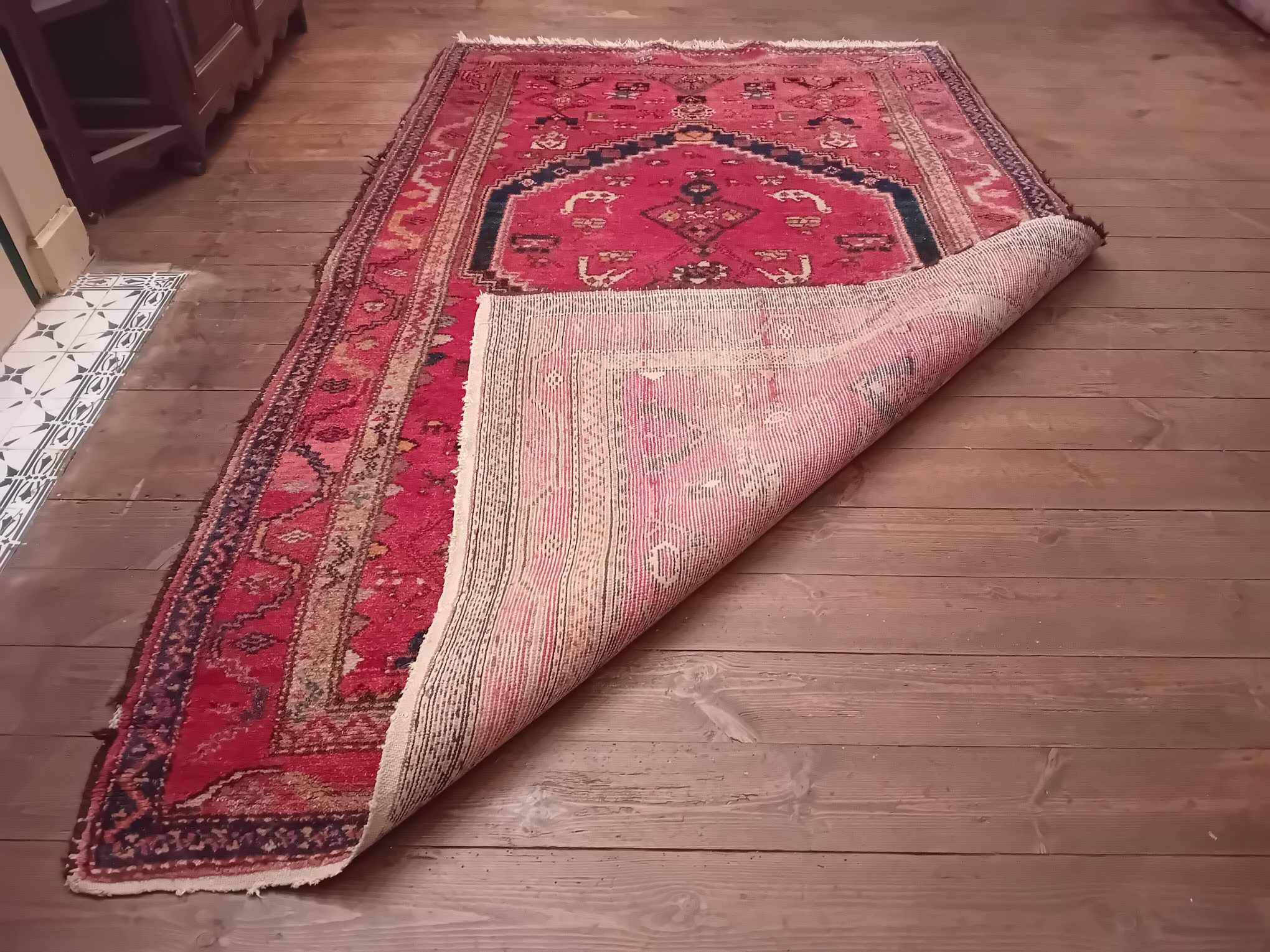 Handmade Persian Hamadan rug 210x132cm