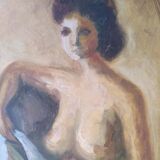 Portrait de femme, peinture à l'huile du XXe siècle