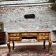Flat desk in natural wood Louis XV style