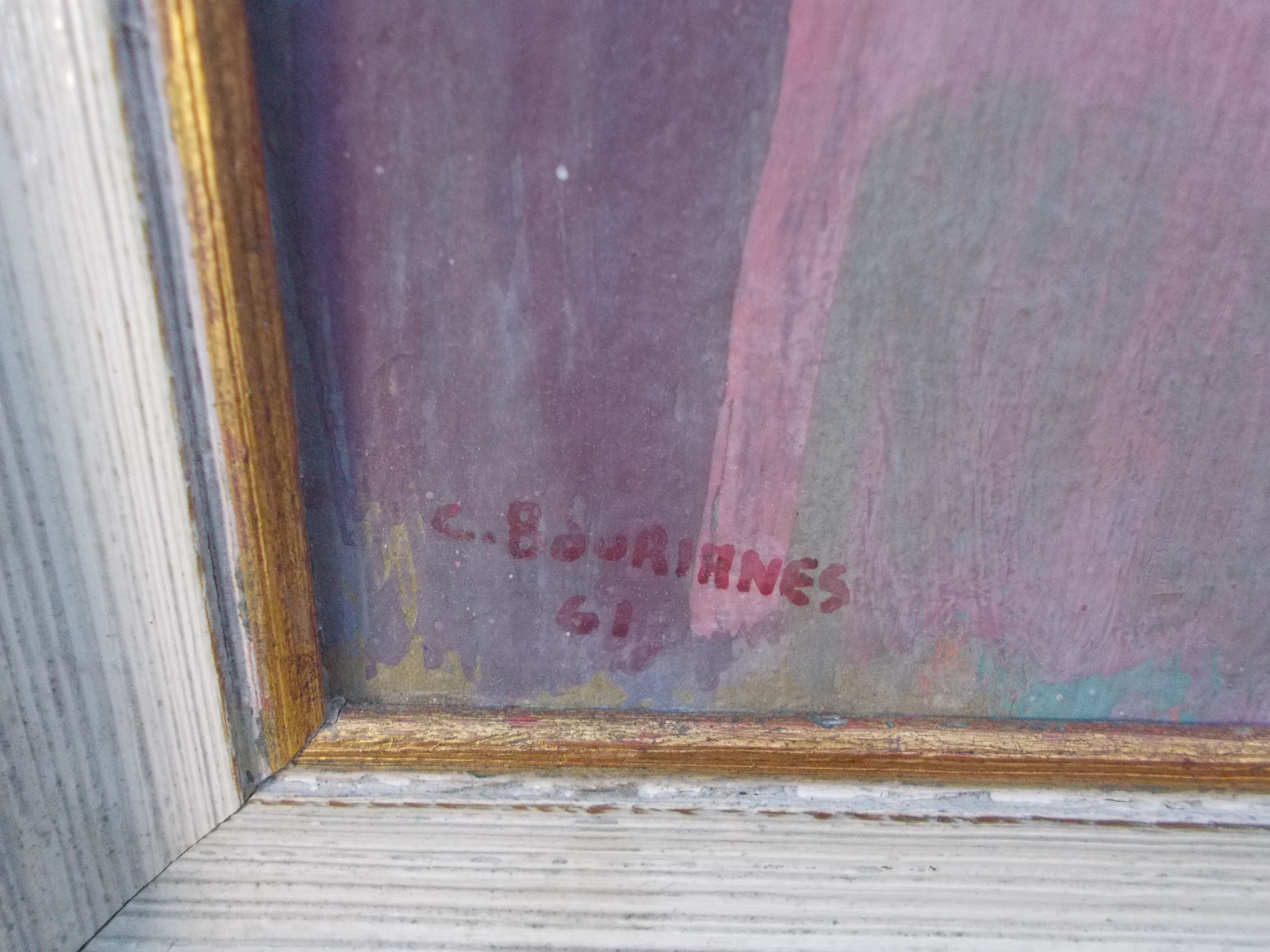 Claude Bourianes Painting table 1961 Aude Port la Nouvelle