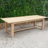 Solid oak farm table raw wood