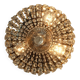 Crystal glass ceiling light plafoniere brass metal 60s hollywood regency style