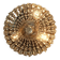 Crystal glass ceiling light plafoniere brass metal 60s hollywood regency style