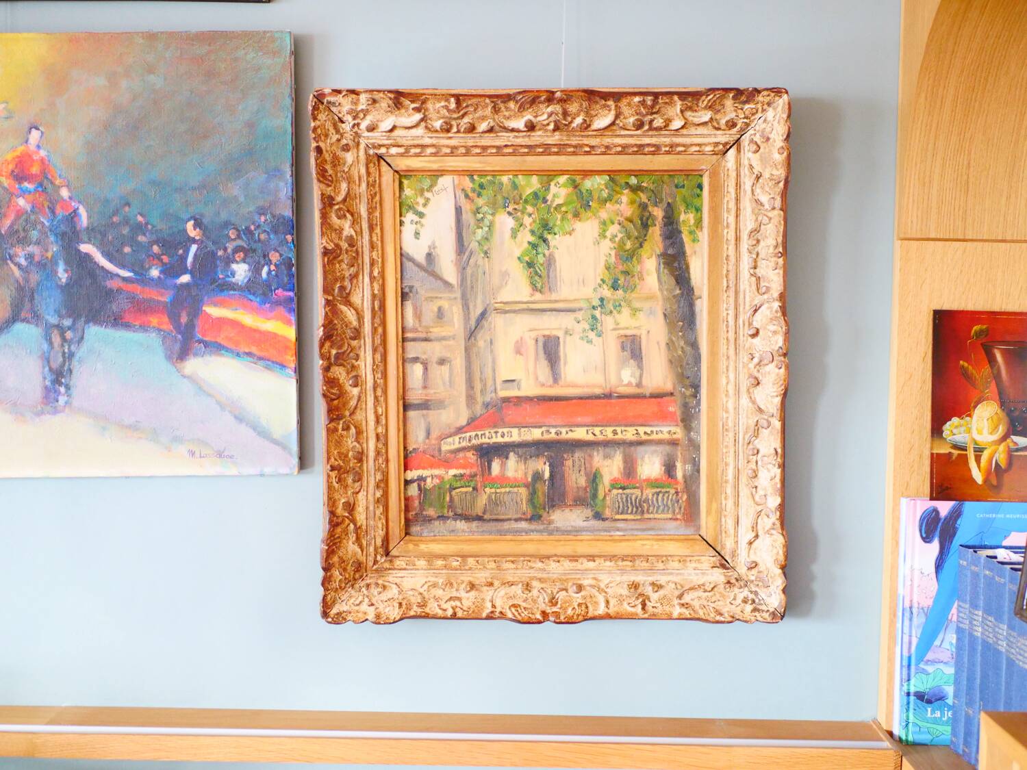 Le Mommaton, oil on canvas, urban landscape in a Montparnasse setting