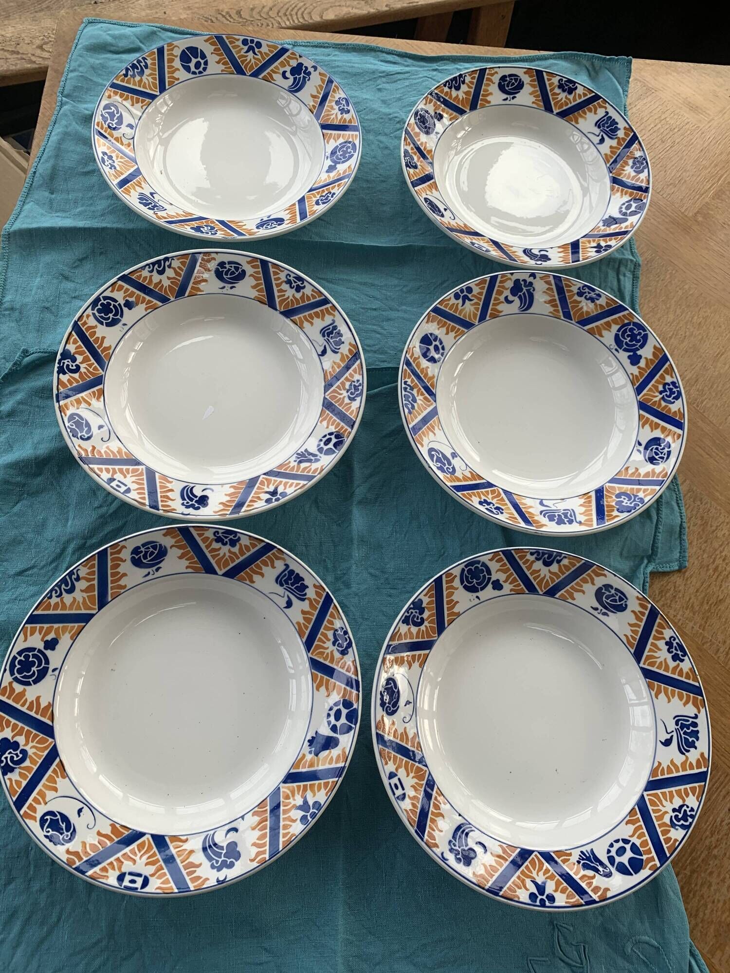 6 hollow plates art deco model Canada hamage mills wolves orchies france