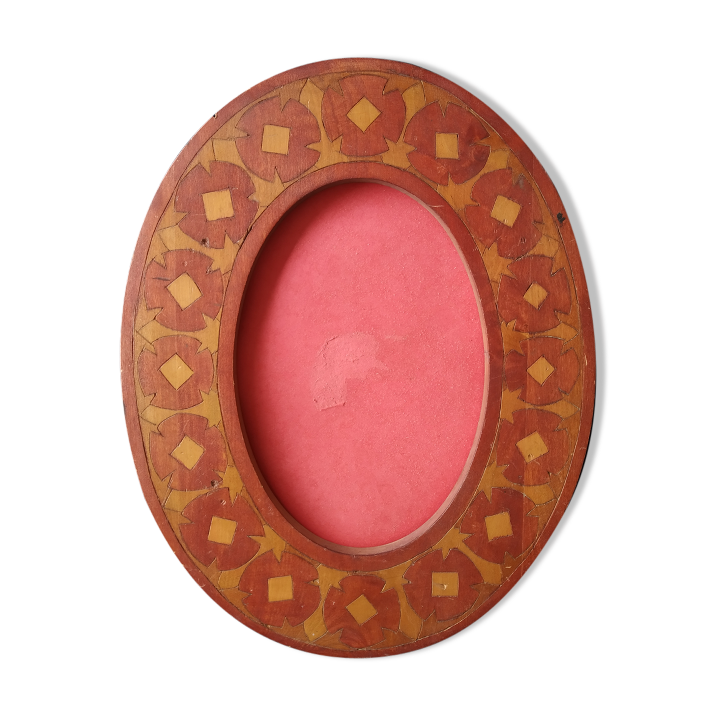 Frame art nouveau wood painted décor 16 cm x 11 cm