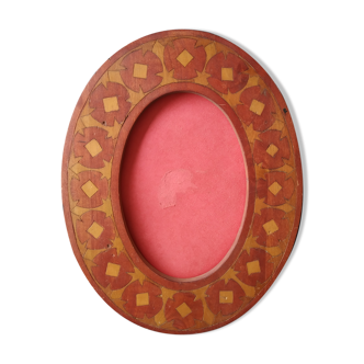 Frame art nouveau wood painted décor 16 cm x 11 cm