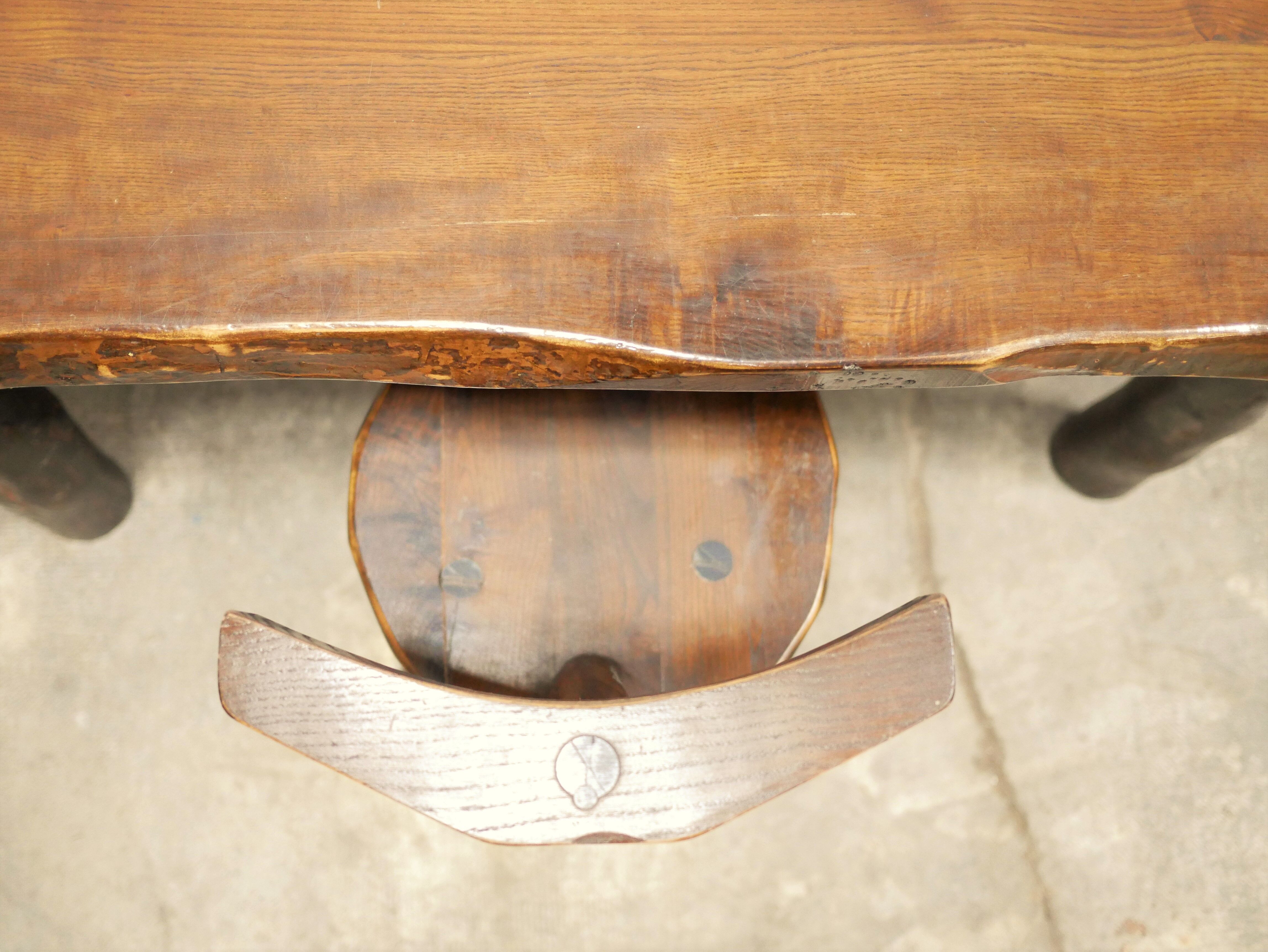 Dining table brutalist chairs in solid wood